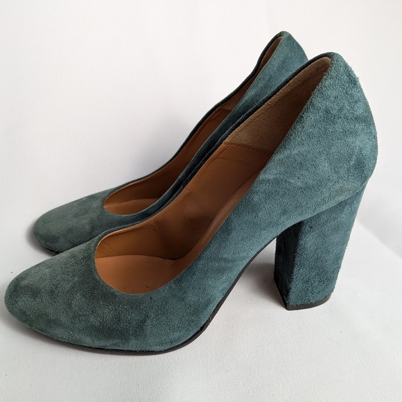 SCARLET Made In Italy Suede Heels Women Shoes Size 36 = 5.5-6 US color Green - Picture 7 of 9